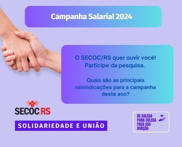 Campanha Salarial 2024: Participe da pesquisa para a construção da pauta de reivindicações