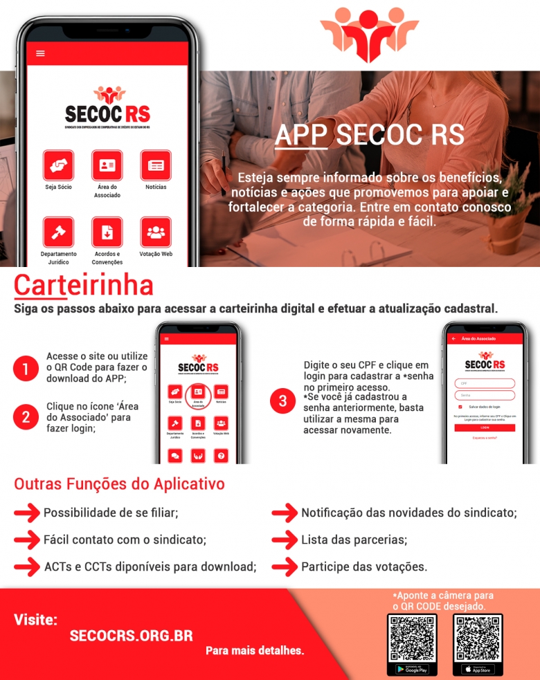 Secoc/RS lança aplicativo para os empregados de cooperativas de crédito